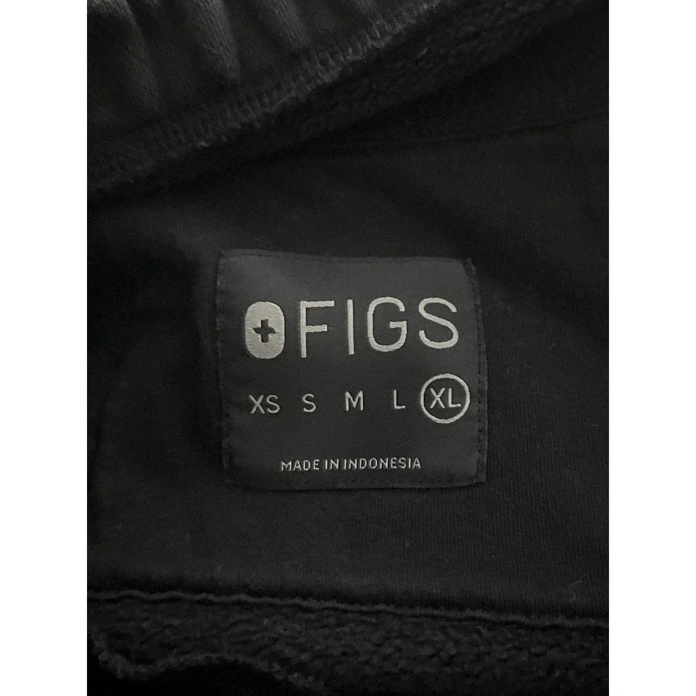 FIGS Jogger Sweatpants Men Black Drawstring Fleece Stretch Pants Size XL‎
